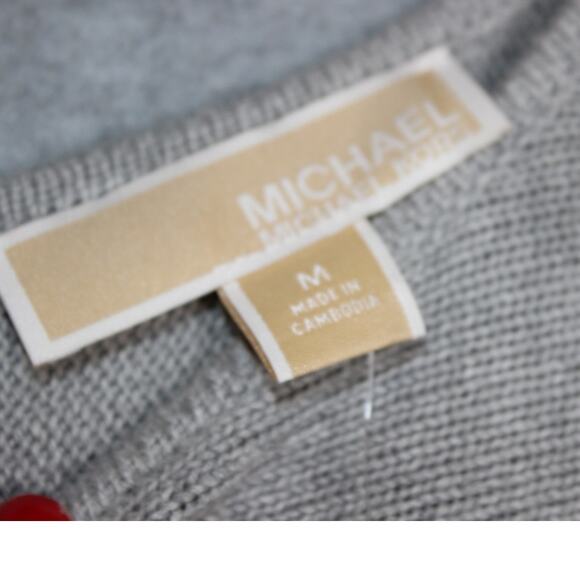 Michael Kors Pearl Heather Tunic Sweater NWT Size Medium Silver Back Zipper - Picture 4 of 8